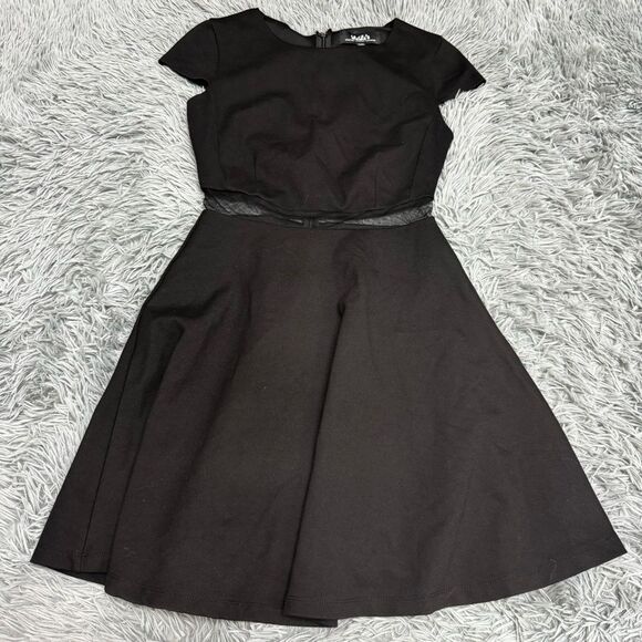 Lulus Black Short Sleeve Fit n Flare Dress Size XS - Picture 1 of 8